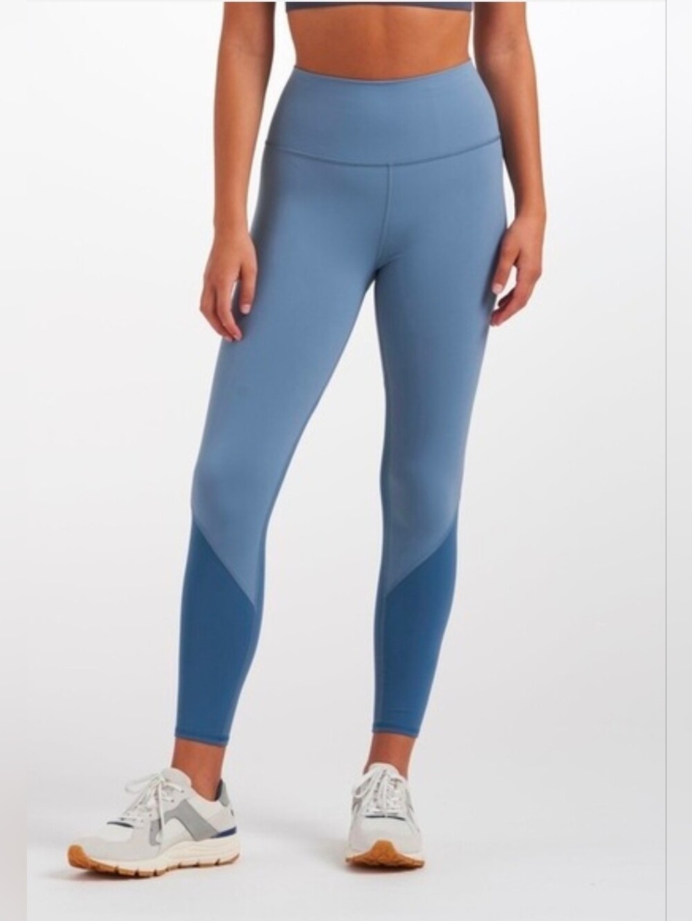 Vuori Women Color Block Workout Blue Leggings Size Small Athletic